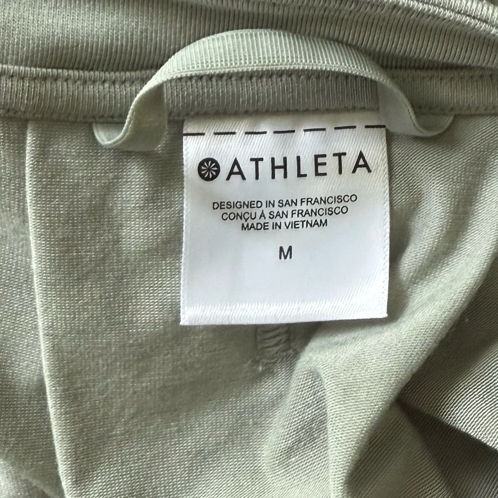 Athleta Gray Green Relaxed Crew Neck Boxy Modal Blend Tee - Picture 6 of 7